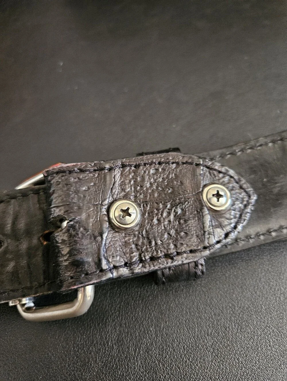 Black Hills Leather Men's Black Exotic Crocodile Skin Leather Belt Size 42X